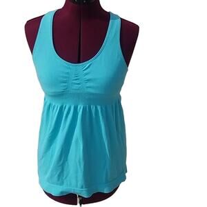 Athleta Tank Top Women M Blue Athletic  Compression Flare Racerback Gym Yoga